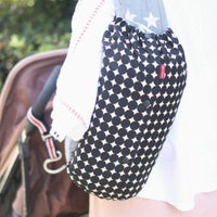  【M】北欧風変わりドット ブラック×ベージュ/抱っこひも収納カバー「ルカコ」 0338-11
