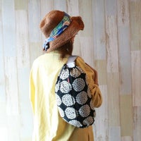 【L】北欧風サークル調フラワーブラック/抱っこひも収納カバー「ルカコ」 88-0935-11