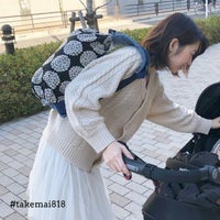 【L】北欧風サークル調フラワーブラック/抱っこひも収納カバー「ルカコ」 88-0935-11