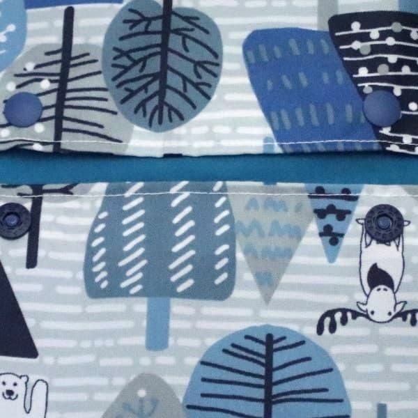 【L】【防水生地】ナイロンオックス北欧の森の動物達 ブルー/抱っこひも収納カバー「ルカコ」 88-0983-11