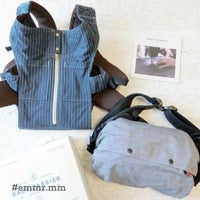 【L】【リバーシブル】ダンガリーグレー×星柄ワインレッド/抱っこひも収納カバー「ルカコ」 88-0999-11