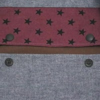 【L】【レイヤー】ダンガリーブルー×星柄ワインレッド/抱っこひも収納カバー「ルカコ」 88-1000-11