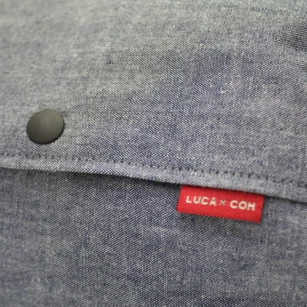 【L】【リバーシブル】ダンガリーブルー×ラズベリードット/抱っこひも収納カバー「ルカコ」 88-1002-11