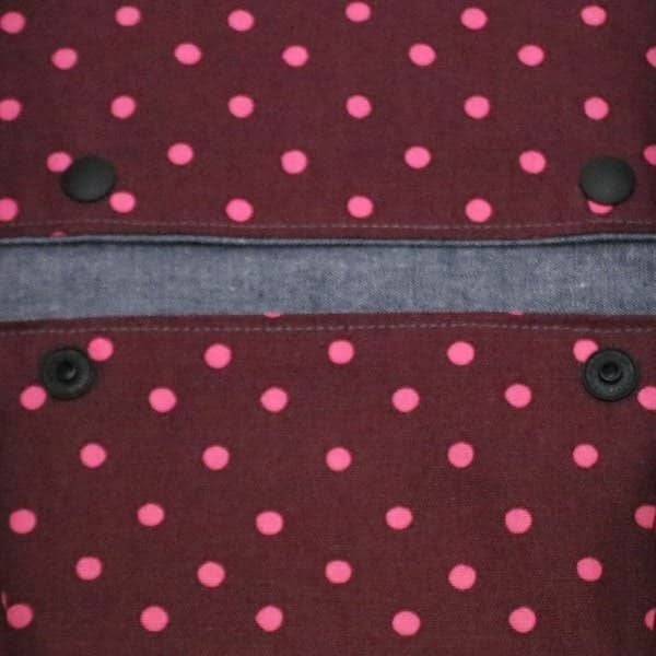 【L】【リバーシブル】ダンガリーブルー×ラズベリードット/抱っこひも収納カバー「ルカコ」 88-1002-11