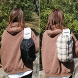 【L】【撥水加工】【リバーシブル】ブラック×ブリティッシュチェック/抱っこひも収納カバー「ルカコ」 88-1042-11