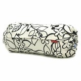 抱っこひも収納カバールカコ　北欧風　モノトーン　背景ホワイト　アート風ブラックライン花柄　生地しっかりめ　裏生地グレー 「ルカコ」 0238-11