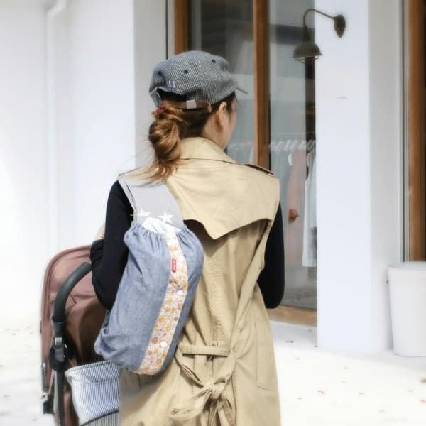 【M】【レイヤー】ダンガリーブルー×ダリアイエロ/抱っこひも収納カバー「ルカコ」0955-11