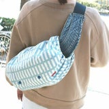 【L】北欧風スクエア柄サックス/抱っこひも収納カバー「ルカコ」 88-1046-11