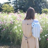 【L】北欧風スクエア柄サックス/抱っこひも収納カバー「ルカコ」 88-1046-11