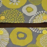 【M】北欧風黄色と白の丸いお花柄/抱っこひも収納カバー「ルカコ」 1031-11