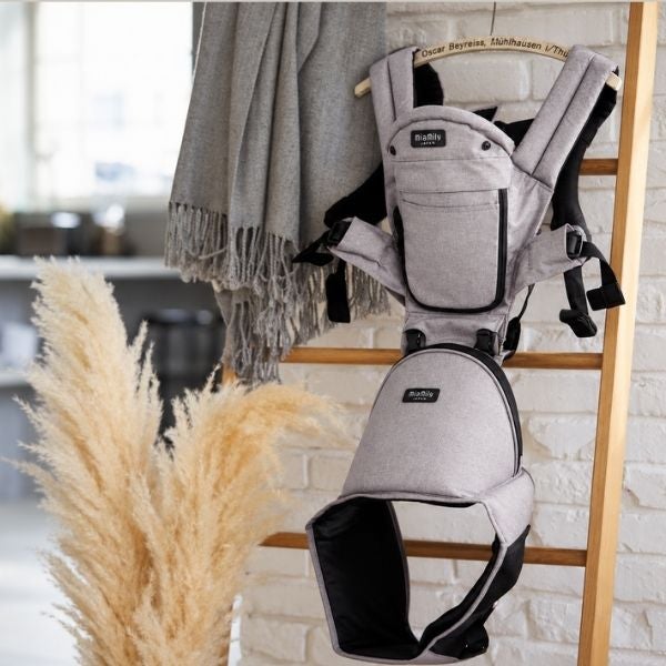 ミアミリー(MiaMily)コアキャリア(CORE CARRIER) 【ストーングレー】新生児から20kgまで超フィットで肩腰超ラク！フィットするヒップシートキャリア/MiaMilly JAPAN正規品 1000-01-05