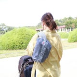 【L】【レイヤー】ダンガリーブルー×ブルーの小花/抱っこひも収納カバー「ルカコ」 88-1060-11