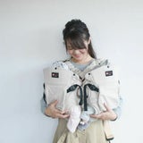 【双子用抱っこ紐】napnap(ナップナップ)ベージュ ふたごのおんぶ抱っこ組み合わせ可のおすすめ世界初ツインズキャリー イニシャルチャーム2個セット