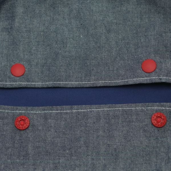 【M】【刺繍】自転車ホワイトレッド×ダンガリーブル-/抱っこひも収納カバー「ルカコ」 0931-11