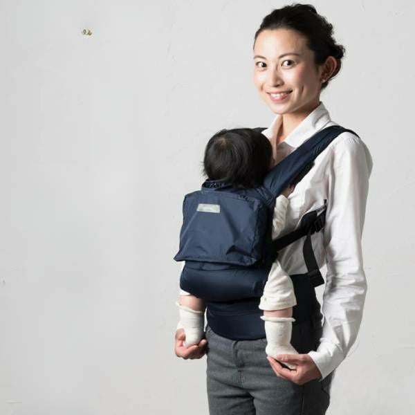 【ナップナップ コンパクト】抱っこ紐2本目サブに軽量なのに1歳2歳3歳20kgまでOK!ママリ口コミ大賞のおんぶもできる持ち運び簡単の折りたためる軽い抱っこ紐【ネイビー】1000-20-29