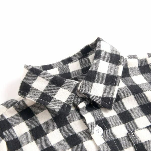 チェックシャツロンパース【90サイズ(18～24ヵ月)】1歳半～2歳 大人