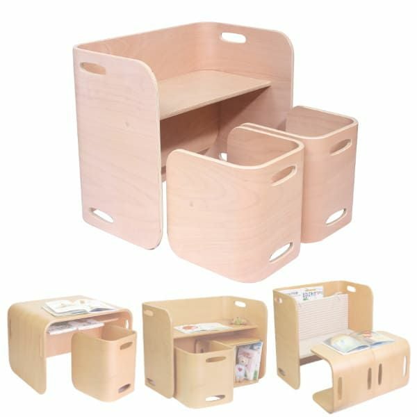 コロコロデスク＆チェア】1歳2歳3歳4歳こどもキッズ椅子と木製テーブル