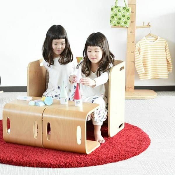 コロコロデスク＆チェア】1歳2歳3歳4歳こどもキッズ椅子と木製テーブル