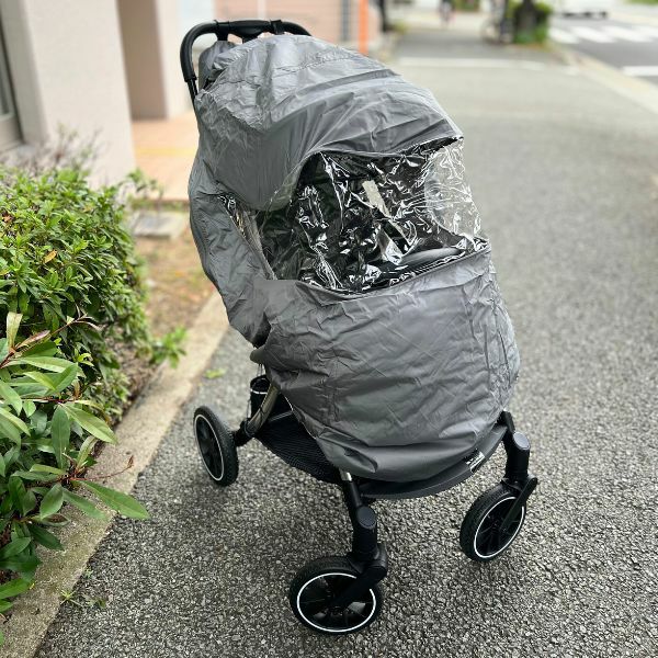 ベビーカーマルチレインカバー】大きめサイズ 収納ポーチでつけたま
