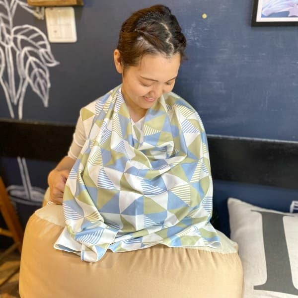 夏の暑さ対策！ひんやり涼しい【授乳ケープ】吸熱効果の赤ちゃん新生児の虫除け(キシリトール加工)おくるみブランケットストール1000-46-08