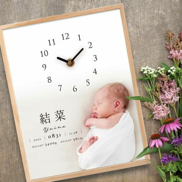 ベビーフォトクロック【Baby】写真入り時計付きおしゃれなオーダー