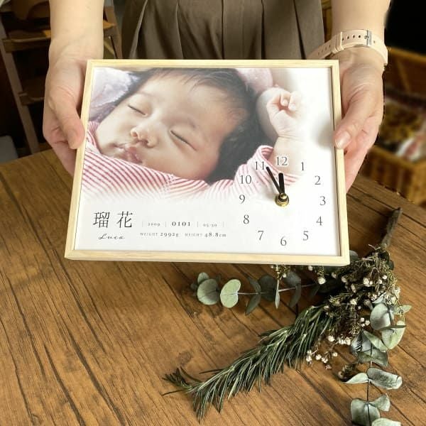 ベビーフォトクロック【Baby】写真入り時計付きおしゃれなオーダー