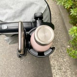ベビーカーの【スマホ・ドリンク】ホルダー(スタンド)スマホ8cm幅まで、ペットボトル、保冷ボトルやカップもOK!1000-46-13