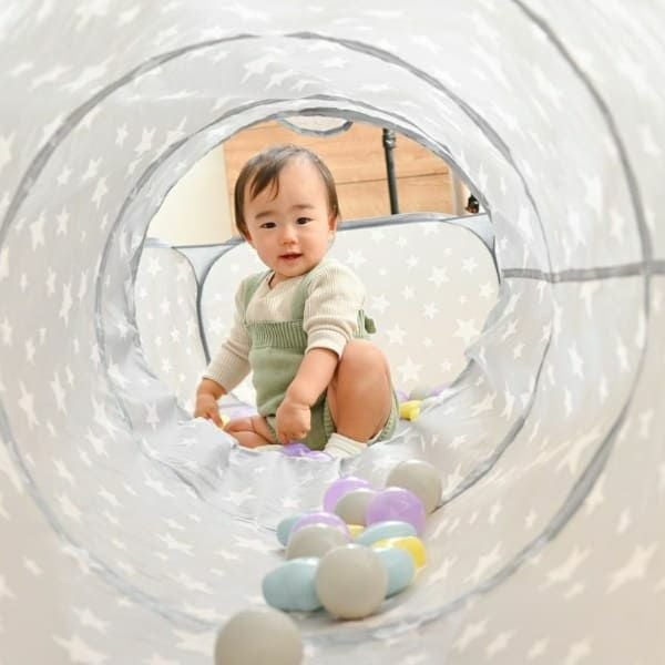 【贈答用】【プレイトンネル】3歳4歳5歳のおうち遊び。雨の日のおうちキャンプ遊び。ポップアップ式で簡単コンパクト。シンプルでおしゃれなデザイン1000-21-46