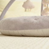 【ベビージム プレイジムマット】【プレミアム厚手ふわふわ】【ミルクグレー】赤ちゃん(新生児0歳)から長く使える!折りたたみ収納ケース付きプレイマットと取り外せるおしゃれな知育おもちゃ。 寝返り腹ばい安心クッション！1000-21-48