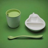 【出産祝い】離乳食用食器セット【PERA】ペーラ ツートーン 日本製 食洗機・電子レンジ可 MastroGeppetto(マストロジェッペット)グッドデザイン賞受賞商品 おしゃれな洋ナシ形プレートとマグとママパパがあげやすい取っ手長めスプーン付き