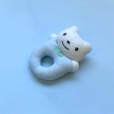 ラトル【ガラガラ】日本製 3ヵ月～ベビーに赤ちゃんおもちゃ出産祝い知育玩具 握りやすい持ち手付きのふわふわ柔らかく肌触りのいい素材で心地いい鈴の優しい音色 うさぎ・くま型1000-42-25