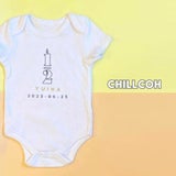 CHILLCOH(チルコ)【ハーフバースデーロンパース】名入れギフト誕生日ベビー服・衣装・アイテム(男の子女の子)生後5～6ヵ月70・75・80サイズ おしゃれでかわいいロンパース白赤ちゃん肌着(オムツ替えや着替え着脱簡単)普段着、ベビーフォトセルフ、初節句やフォーマル着にも活躍コーデ【オーダーメイド】1000-44-11