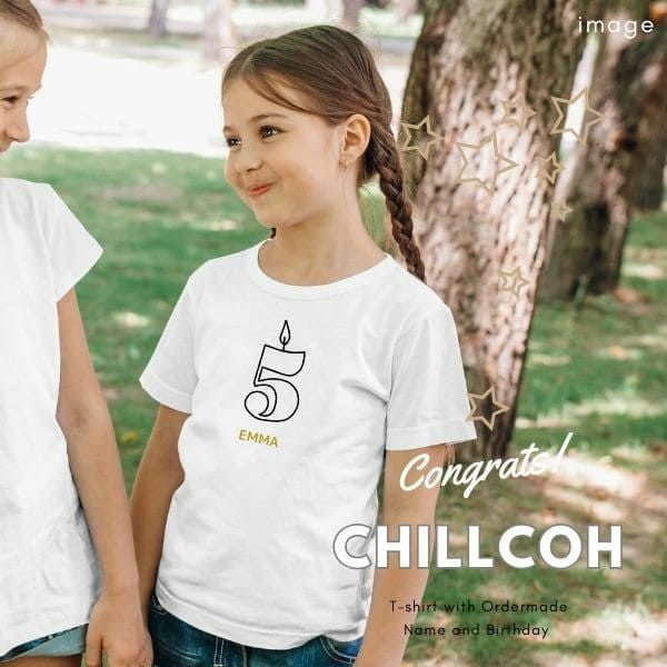 CHILLCOHチルコ 3歳4歳5歳6歳バースデーTシャツ 名入れギフト誕生日