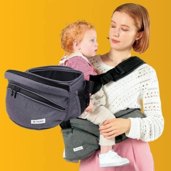 【美品】ポルバン ベーシック ヒップシート　グレー　シングルショルダー付き POLBAN BASIC(ポルバン ベーシック)のヒップシート スチールグレー