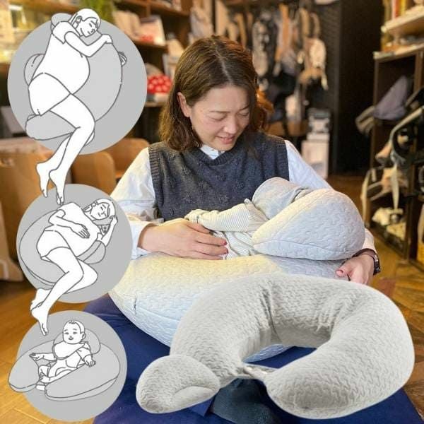 エールベベ　授乳クッション 抱き枕 4WAY イブル 妊娠中の睡眠サポートに 妊婦用抱き枕 ギュット4WAY イブル