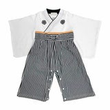 袴ロンパース60 70 80 90サイズ【お食い初めやお宮参り】男の子白 100日祝 初節句 こどもの日 ひなまつり 新生児から1歳誕生日一升餅イベントで着物和服ロンパース 1000-61-02