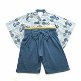 袴ロンパース60 70 80 90サイズ【お食い初めやお宮参り】男の子紺 100日祝 初節句 こどもの日 ひなまつり 新生児から1歳誕生日一升餅イベントで着物和服ロンパース 1000-61-04