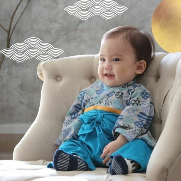 袴ロンパース60 70 80 90サイズ【お食い初めやお宮参り】男の子