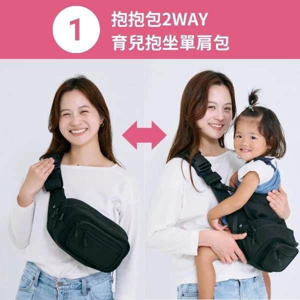 POMULU抱抱包 2WAY育兒抱坐單肩包(從日本到台灣)日本的人氣品牌　6個月至1歲,2歲,3歲,4歲,20公斤【附有初始鑰匙飾物】1000-57-04