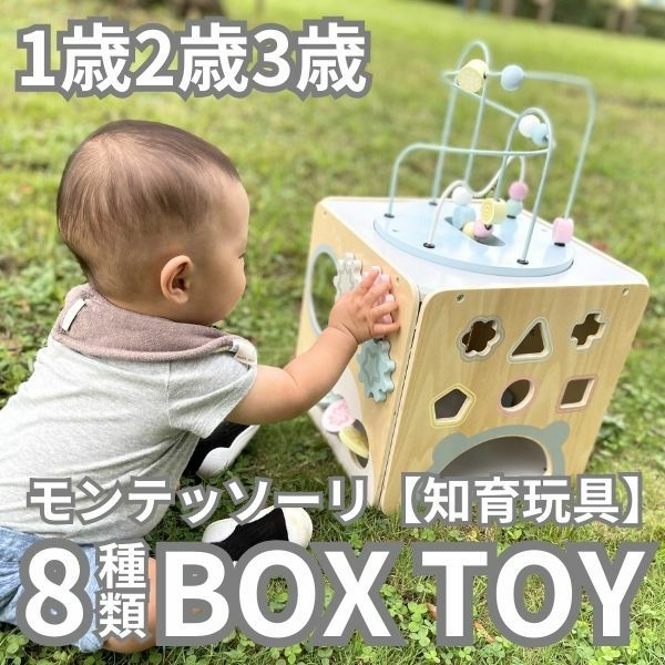 1歳2歳3歳ボックスおもちゃ【知育玩具】木製モンテッソーリ玩具【8種類
