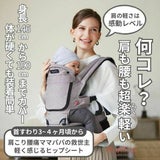 【ルカコレ】オールインワン(ヒップシート+抱っこ紐)デニムブルー×グレージュ 新生児から超簡単抱っこ紐+腱鞘炎肩こり腰痛ママパパの救世主!超楽ヒップシート　究極の抱っこ紐全部セット
