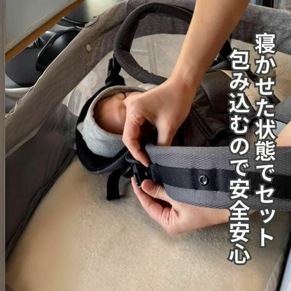 【ルカコレ】オールインワン(ヒップシート+抱っこ紐)デニムブルー×グレージュ 新生児から超簡単抱っこ紐+腱鞘炎肩こり腰痛ママパパの救世主!超楽ヒップシート　究極の抱っこ紐全部セット