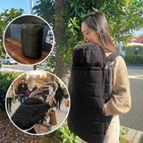 防寒ケープ(抱っこ紐ヒップシート ベビーカー対応)赤ちゃん新生児から1歳2歳3歳 寒さ対策 【暖か軽い洗える】多機能 撥水加工のサーモライトエコメイド エアバギー【ジェットブラック】1000-63-02