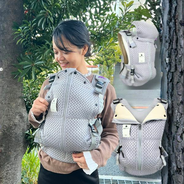 ベベスワン抱っこ紐 bebe swan正規品【シルバーグレー】肩と腰が痛くないベスト型で前ファスナーで一人で簡単装着【着る抱っこひも】新生児から使える、おんぶも簡単。妊婦さんの出産準備、腰痛肩こり腱鞘炎で買い替えにフィット感抜群のベベスワン試着比較できる店舗有1000-64-02