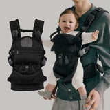 エアバギー 抱っこ紐【テンポ 】ジェットブラック(AIRBUGGY TEMPO)新生児からメッシュでおしゃれに使えて、マグネットで簡単装着、セーフティーロックで安心！小さめママから大きめパパまでフィット感抜群