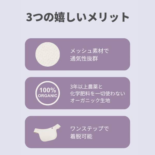 ベベスワン 抱っこ紐よだれカバー(よだれパッド) 赤ちゃんの肌に優しいオーガニック素材【ベベスワンベスト専用】