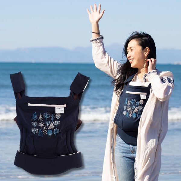 サンアンドビーチ(sun&beach) きじ【kigi】(OM-1)新生児から3歳頃まで使える!日本製のおしゃれで軽い抱っこ紐！日本人体型にフィット、落下防止（おんぶも簡単サポート）ベビー安全ベルトと【腰パッド付】サンアンドビーチ正規取扱店ルカコストアで試着比較購入可